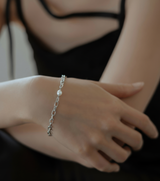LINK CHAIN PEARL SETTING BRACELET