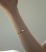 LINK CHAIN PEARL SETTING BRACELET