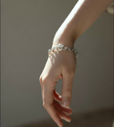 LINK CHAIN PEARL SETTING BRACELET