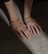 LARGE LINK CHAIN PEARL CHARM BRACELET