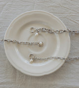 LARGE LINK CHAIN PEARL CHARM BRACELET 【一部予約注文:1/22頃発送】