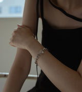 LARGE LINK CHAIN PEARL CHARM BRACELET