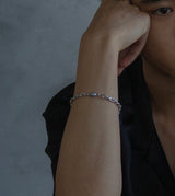 LINK CHAIN GRAY PEARL SETTING BRACELET