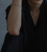 LINK CHAIN GRAY PEARL SETTING BRACELET