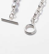 LINK CHAIN GRAY PEARL LINE BRACELET