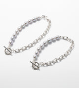 LINK CHAIN GRAY PEARL LINE BRACELET