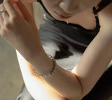 LINK CHAIN GRAY PEARL LINE BRACELET