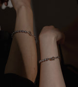 LINK CHAIN GRAY PEARL LINE BRACELET