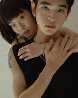 LINK CHAIN GRAY PEARL LINE BRACELET