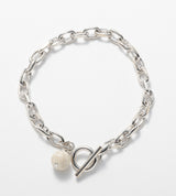 LINK CHAIN STONE CHARM BRACELET