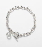 LINK CHAIN STONE CHARM BRACELET