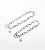 LINK CHAIN STONE CHARM BRACELET