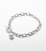 LINK CHAIN STONE CHARM BRACELET