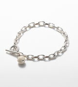 LINK CHAIN STONE CHARM BRACELET