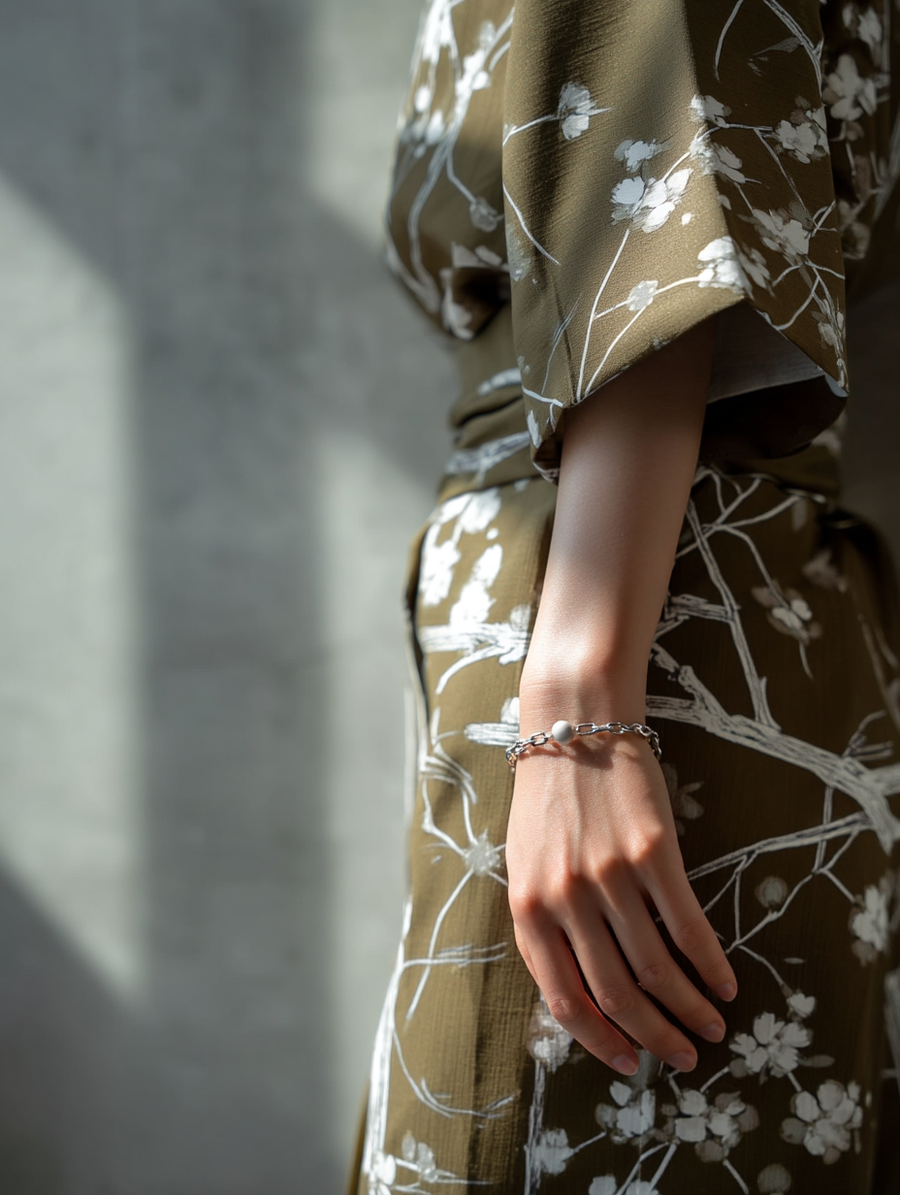 LINK CHAIN STONE SETTING BRACELET