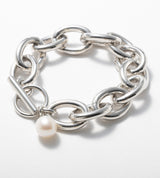 CHUNKY CHAIN PEARL BRACELET