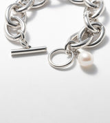 CHUNKY CHAIN PEARL BRACELET