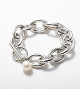 CHUNKY CHAIN PEARL BRACELET