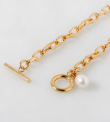 Fine Link Chain Pearl Charm Bracelet