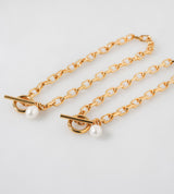 Fine Link Chain Pearl Charm Bracelet