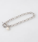 Fine Link Chain Pearl Charm Bracelet