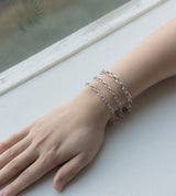 SMALL LINK CHAIN PEARL CHARM BRACELET