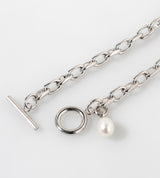 Fine Link Chain Pearl Charm Bracelet