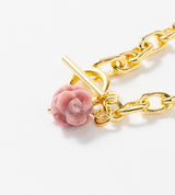 【数量限定】 LINK CHAIN ROSE CHARM BRACELET