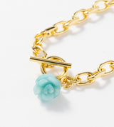 【数量限定】 LINK CHAIN ROSE CHARM BRACELET