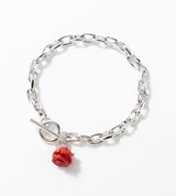 【数量限定】 LINK CHAIN ROSE CHARM BRACELET