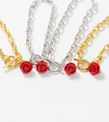 【数量限定】 LINK CHAIN ROSE CHARM BRACELET