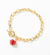 【数量限定】 LINK CHAIN ROSE CHARM BRACELET