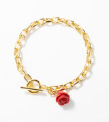 【数量限定】 LINK CHAIN ROSE CHARM BRACELET
