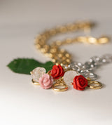 【数量限定】 LINK CHAIN ROSE CHARM BRACELET