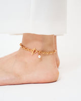 LINK CHAIN PEARL CHARM ANKLET