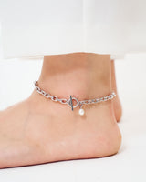 LINK CHAIN PEARL CHARM ANKLET