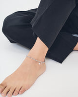 SMALL LINK CHAIN PEARL CHARM ANKLET