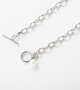 SMALL LINK CHAIN PEARL CHARM ANKLET