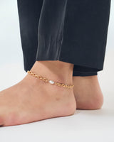 LINK CHAIN PEARL SETTING ANKLET