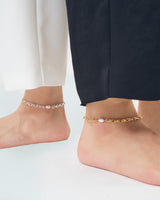 LINK CHAIN PEARL SETTING ANKLET