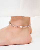 LINK CHAIN PEARL SETTING ANKLET