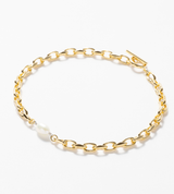LINK CHAIN PEARL SETTING ANKLET