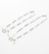 SQUARE CHAIN PEARL CHARM ANKLET