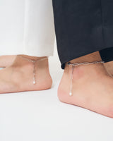 SQUARE CHAIN END PEARL ANKLET