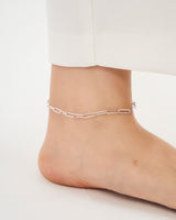 SQUARE CHAIN END PEARL ANKLET