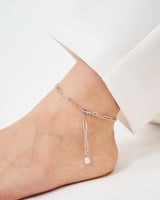 SQUARE CHAIN END PEARL ANKLET