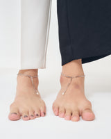 SQUARE CHAIN END PEARL ANKLET