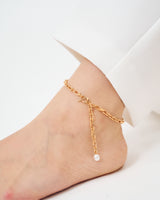 LINK CHAIN END PEARL ANKLET