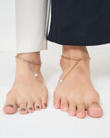 LINK CHAIN END PEARL ANKLET