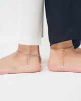 LINK CHAIN END PEARL ANKLET